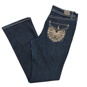 BANDOLINO BOOTCUT MID-RISE DARK WASH EMBELLISHED JEANS (6)